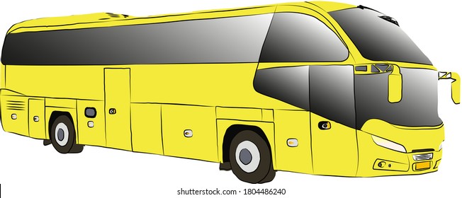 Vector image of a regular bus . Travel and country trips.