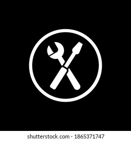 Vector image. Repair icon. Image of a spanner and a screwdriver.