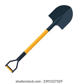 Vector image of a repair tool in a cartoon style. Shovel. Concept of construction and housework. A team of custom builders. Elements for your design. Saw, hammer, etc.