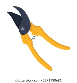 Vector image of a repair tool in cartoon style. Secateurs. Construction and housework concept. A team of individual builders. Elements for your design.