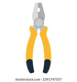 Imagen vectorial de una herramienta de reparación al estilo de dibujos animados. Pliers. Concepto de construcción y limpieza. Un equipo de constructores individuales. Elementos para su diseño.