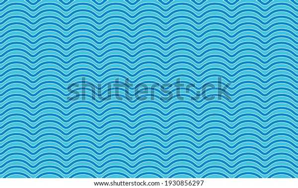Vector image of repeating wallpaper of sea or\
ocean waves on white\
background