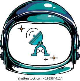 vector image with representative icons of space. vivid color design with white background.