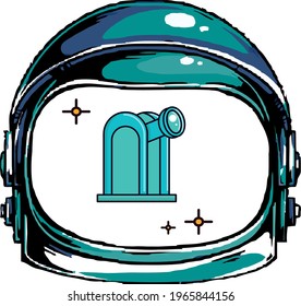 vector image with representative icons of space. vivid color design with white background.