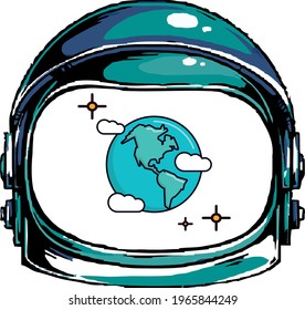 vector image with representative icons of space. vivid color design with white background.