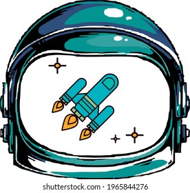 vector image with representative icons of space. vivid color design with white background.