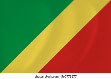 Vector image of the Republic of Congo waving flag