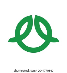 vector image resembling a leaf connected to another leaf, can be used for agricultural drug production company logos, herbal company logos