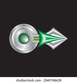 vector image resembling a pen head connected with a circle in 3d style. can be used for education logos, e-commerce logos, startup logos