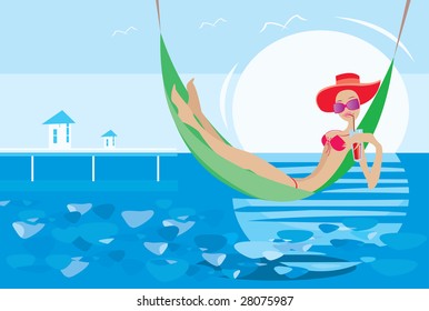 imagen vectorial de la mujer en reposo