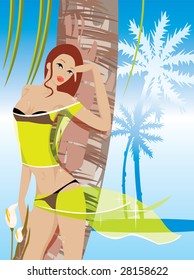imagen vectorial de la mujer en reposo
