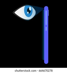 Vector image of the retina scanner on the phone