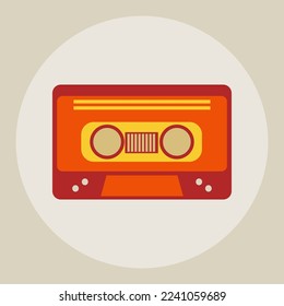 Vector image of a retro audio cassette. Vintage.