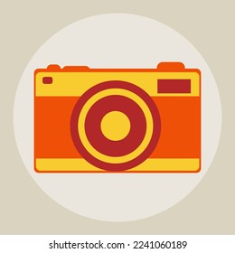 Vector image of a retro camera. Vintage.