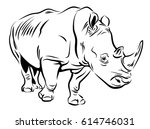 Vector image of a rhino