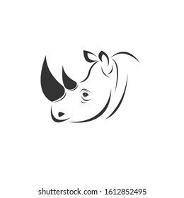 Vector image of an Rhino black and white. design style. animal. art. symbol. logo. Illustrator. on white background. Mammals