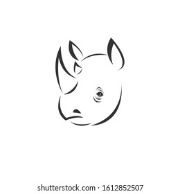 Vector image of an Rhino black and white. design style. animal. art. symbol. logo. Illustrator. on white background. Mammals