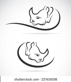 Vector image of an rhino design on white background