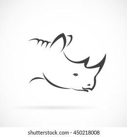 Vector image of rhino head on white background. Vector rhino for your design.