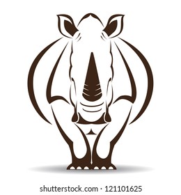 Vector image of an rhino on white background