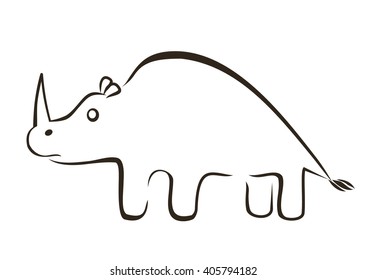 Vector image of rhino on white background