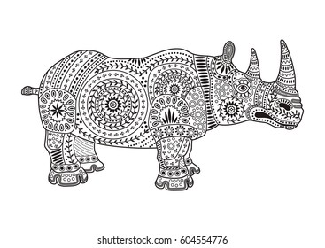 Vector image of a Rhino style Zentangle