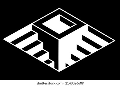 vector image of a rhombus figure with steps inside