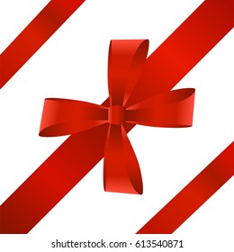 vector image ribbon with a bow