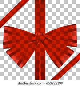 Vector image ribbon with a bow on a transparent background.