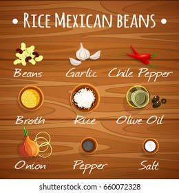 vector image Rice Mexican beans