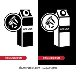 Imagen vectorial. Icono de leche de arroz.