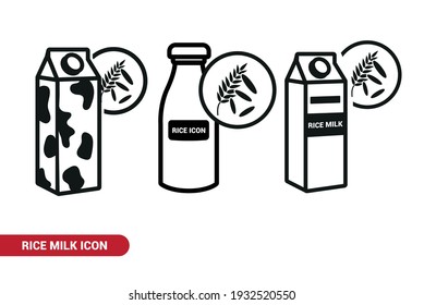 Vector image. Rice milk icon.
