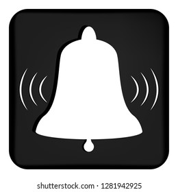 Vector image of a ringing bell. Flat call bell icon that rings. Button with a ringing bell.