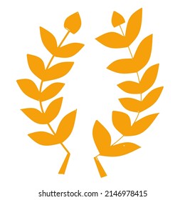 Vector image of ripe or ready to harvest rice leaves
