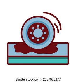vector image road car tire icon on white background