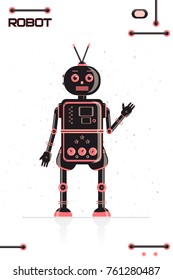 vector image of a robot. the theme of the cosmos. can be used for web sites, postcards, characters, etc.