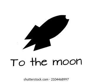 vector image, rocket to the moon logo illustration.