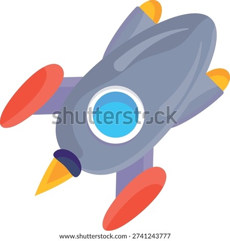  Vector image of a rocket ship, priced at 1 credit, USD $1.