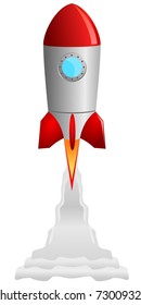 vector image of the rocket taking off