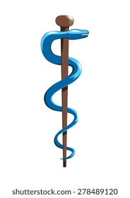 Vector image of the Rod or Staff of Asclepius, associated with medicine and healthcare