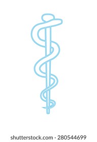 Vector image of the Rod or Staff of Asclepius/
aesculapius associated with medicine and healthcare