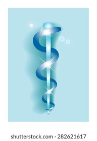 Vector image of the Rod or Staff of Asclepius/
aesculapius associated with medicine and healthcare