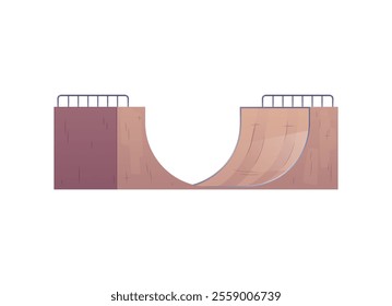 Vector image of a roller coaster for skateboarders in a skate park with ramps and extreme sports. Modern design, outdoor environment and various skateboard tricks.