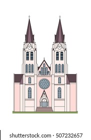 Vector image Roman catholic church building