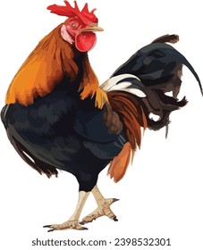 Vector image of a rooster