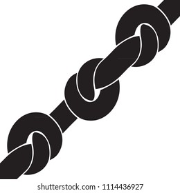 Vector image of a rope with knots