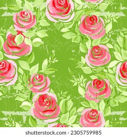 Vektorbild. Rosen - Blumen und Blätter. Parfüm- und Kosmetikpflanzen. Tapete. Verwenden Sie gedruckte Materialien, Schilder, Plakate, Postkarten, Verpackungen. 