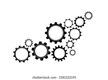 Vector image of rotating gears. The concept of social engineering. EPS 10