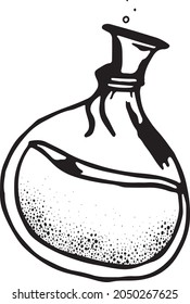 Vector image round black and white bulb