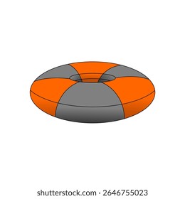 Vector image of a round lifebuoy with color, suitable for beach theme designs, water safety or summer holidays